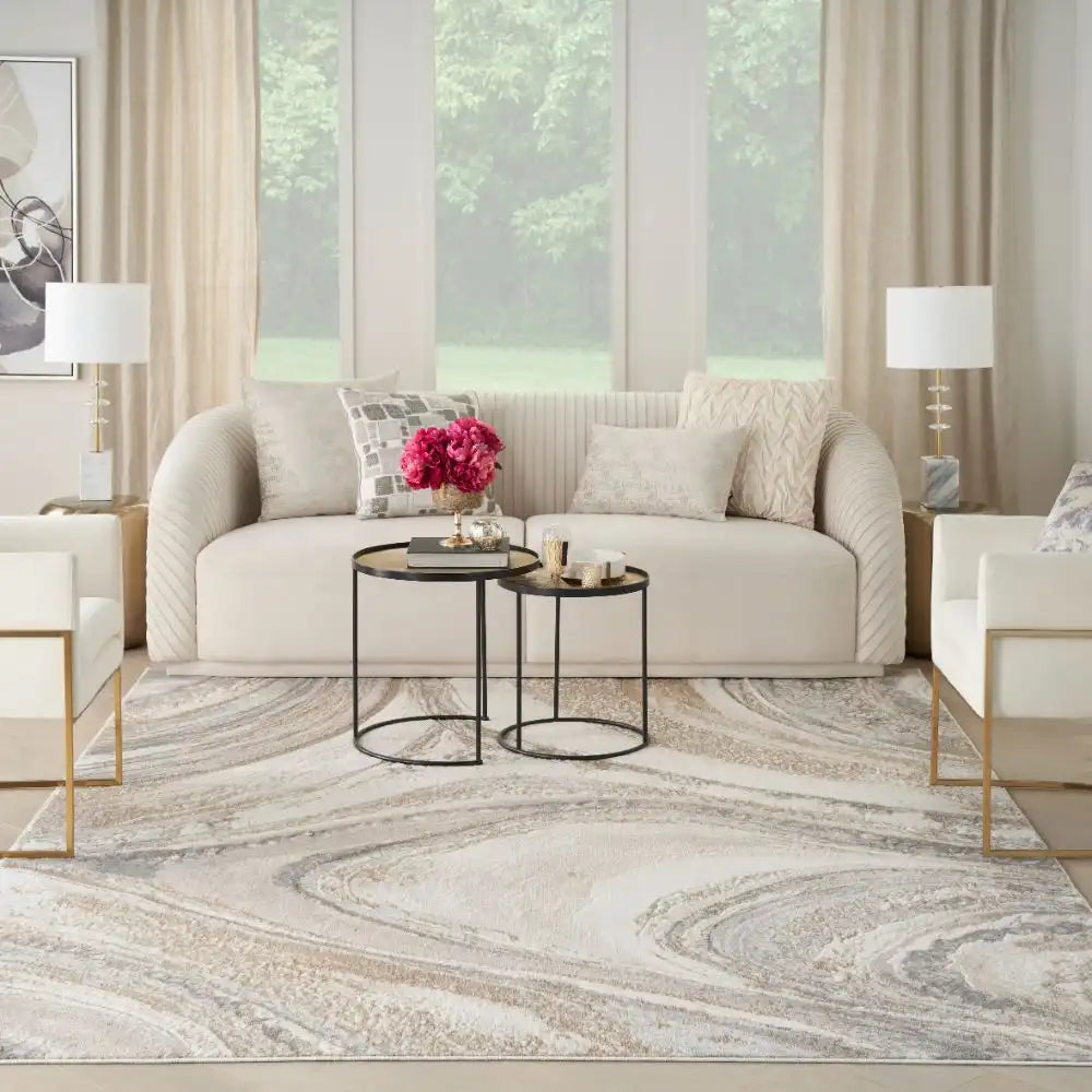 Brushstrokes BSK03 Cream Grey Rug RS
