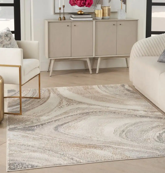 Brushstrokes BSK03 Cream Grey Rug RS