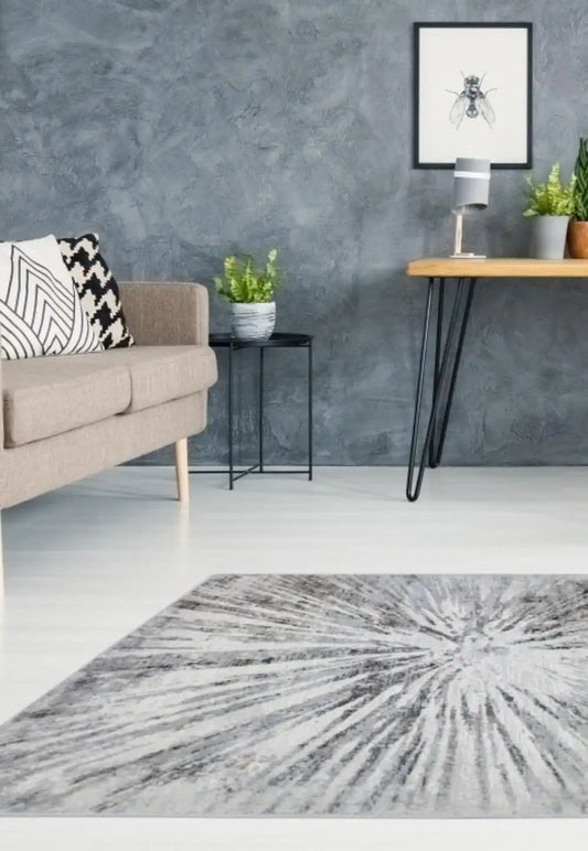 Abstract Melrose BURST GREY Rug RS