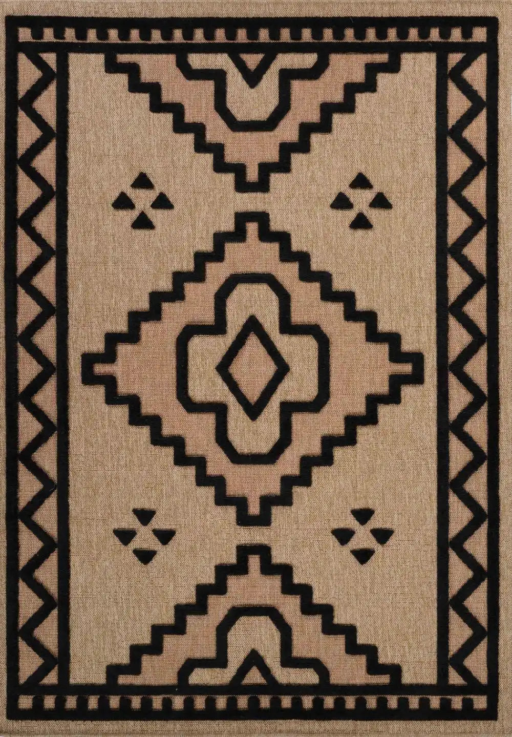 Rust Black Aztec Rug Harper Outdoor Aztec black Rug – The Rug Seller