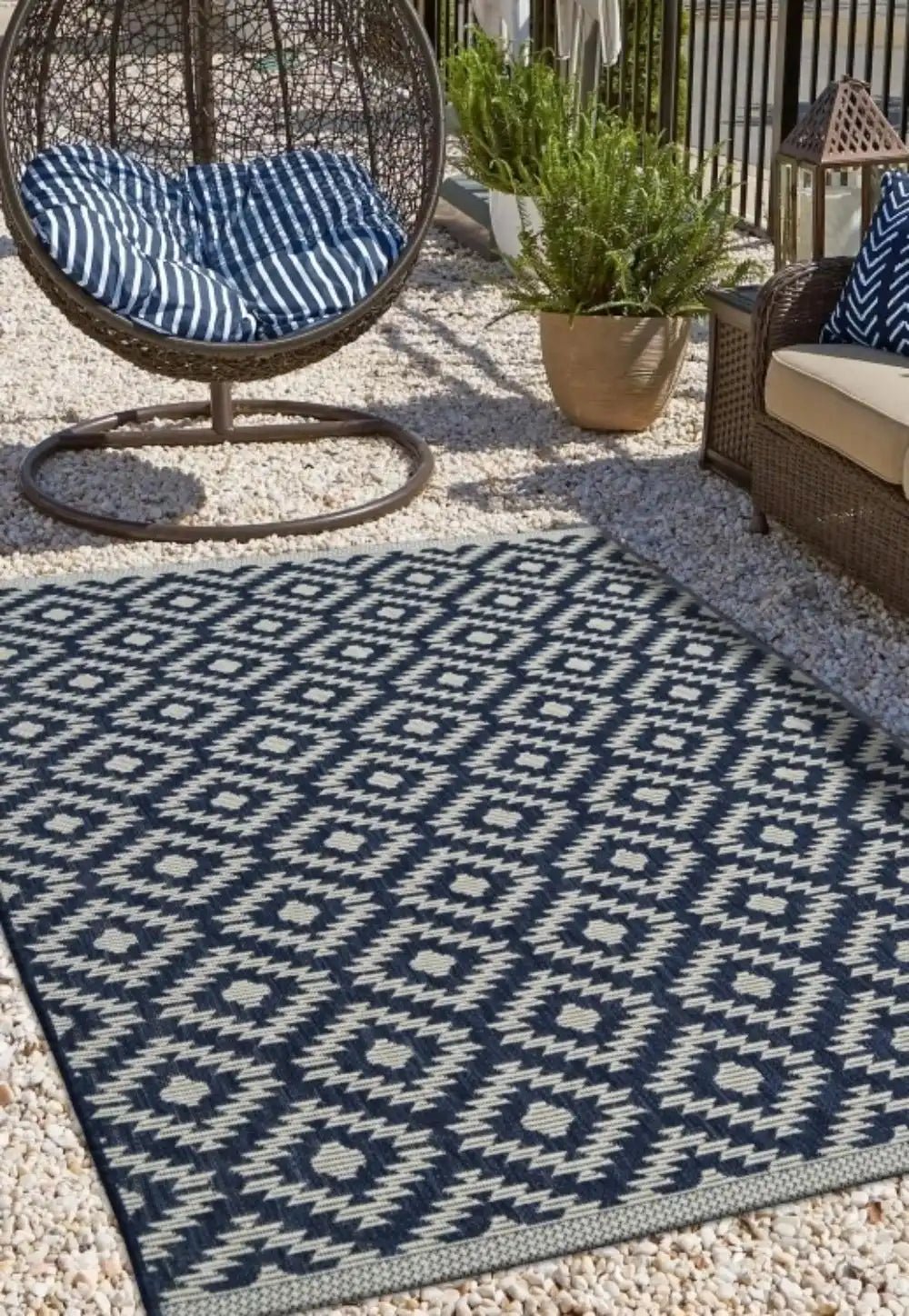 County Indoor Outdoor Genesis NAVY Rug RS
