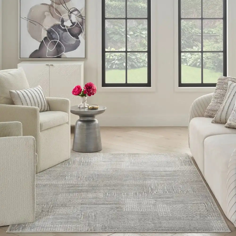 Glitz Nourison GLZ 09 Silver Grey Rug RS
