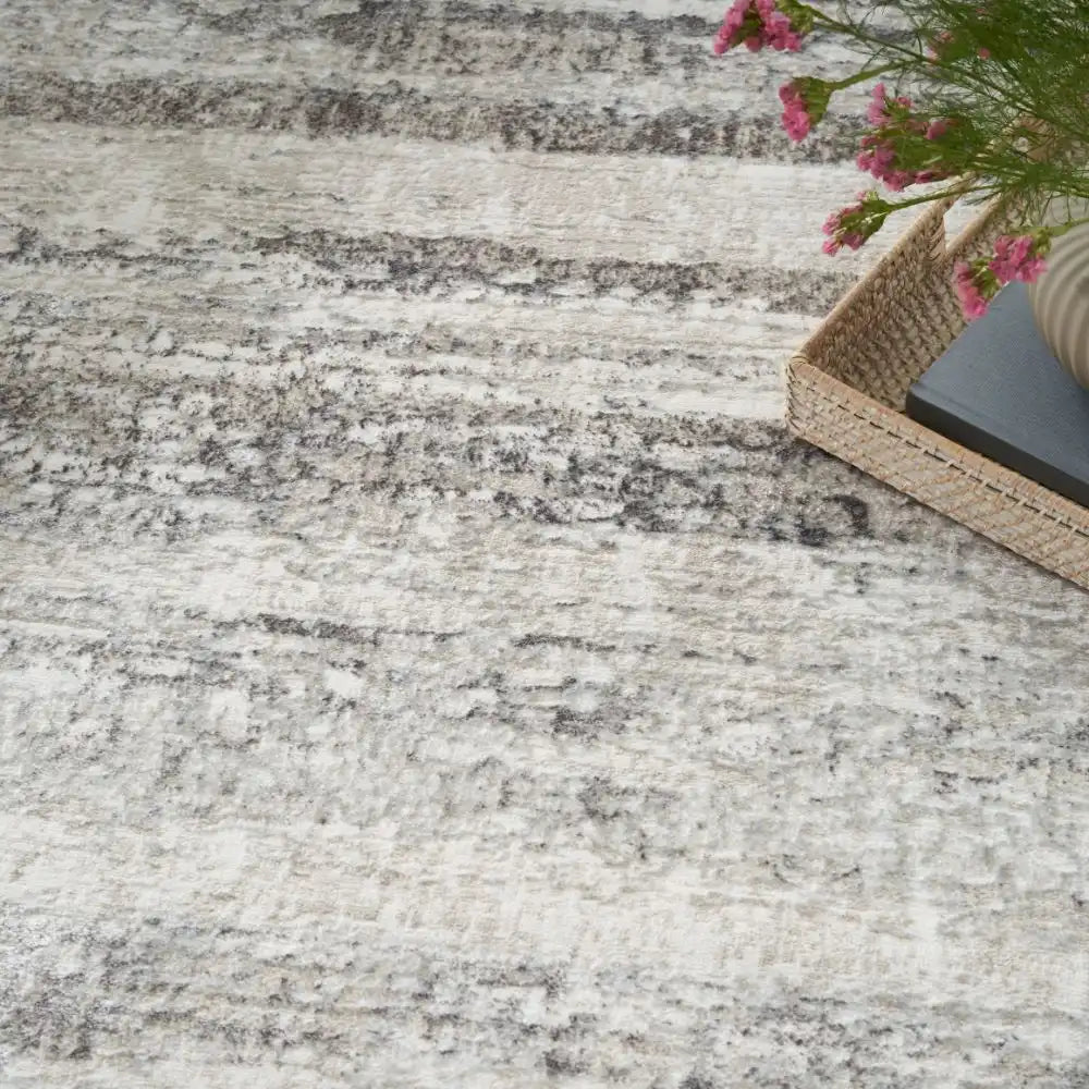 Glitz Nourison GLZ 10 Cream Grey Rug RS
