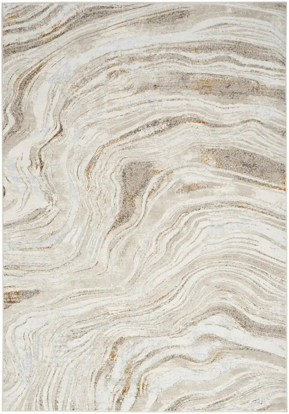 Glitz Nourison GLZ22 Grey Gold Rug RS