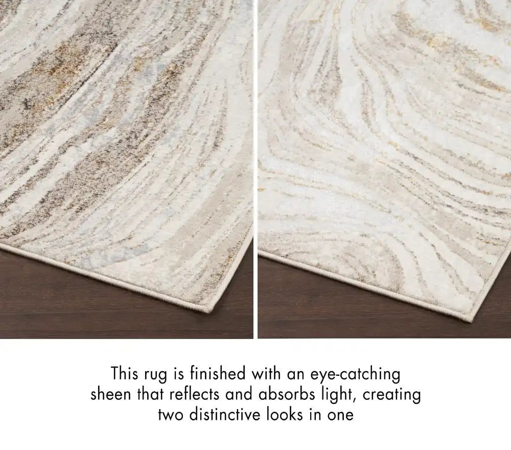 Glitz Nourison GLZ22 Grey Gold Rug RS