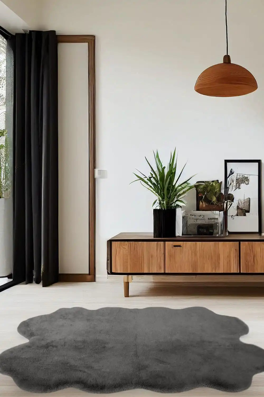 Luxury Faux Fur Melrose Grey Rug RS