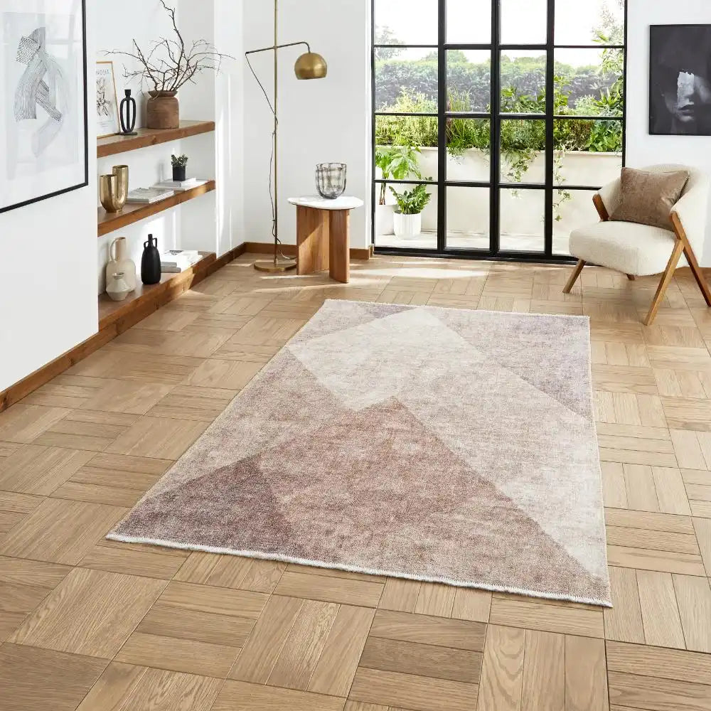 Whisper Think Washable H1065 Beige Brown Rug RS