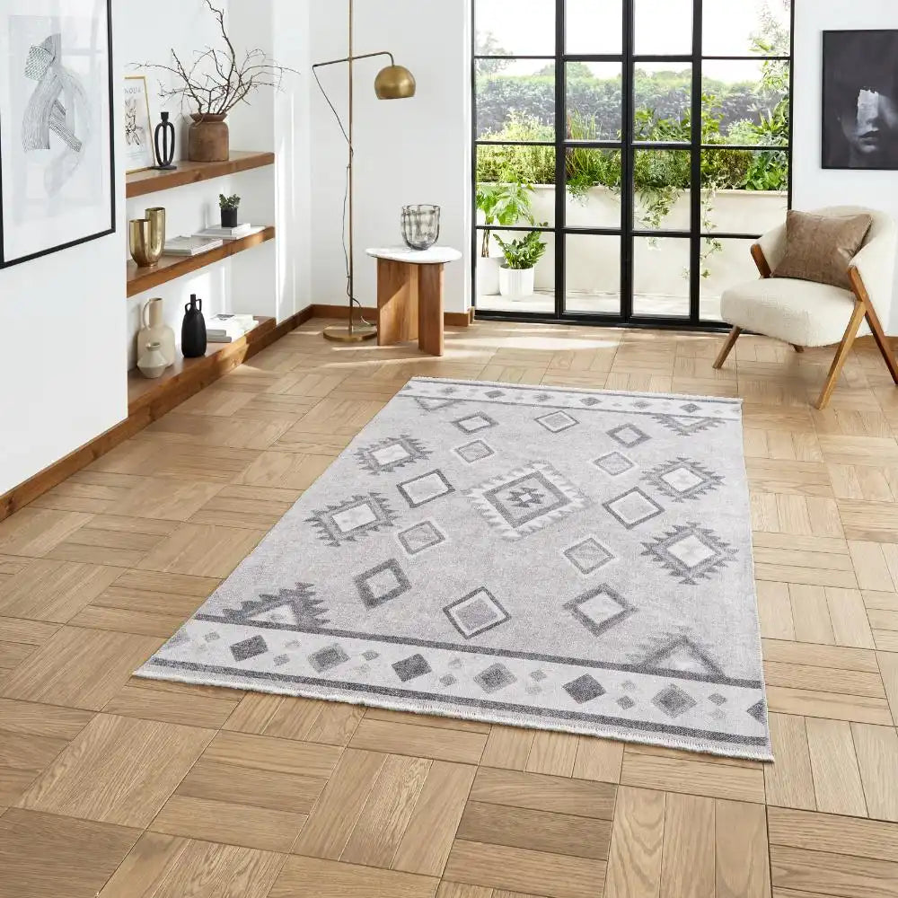Whisper Think Washable H1066 Grey Rug RS