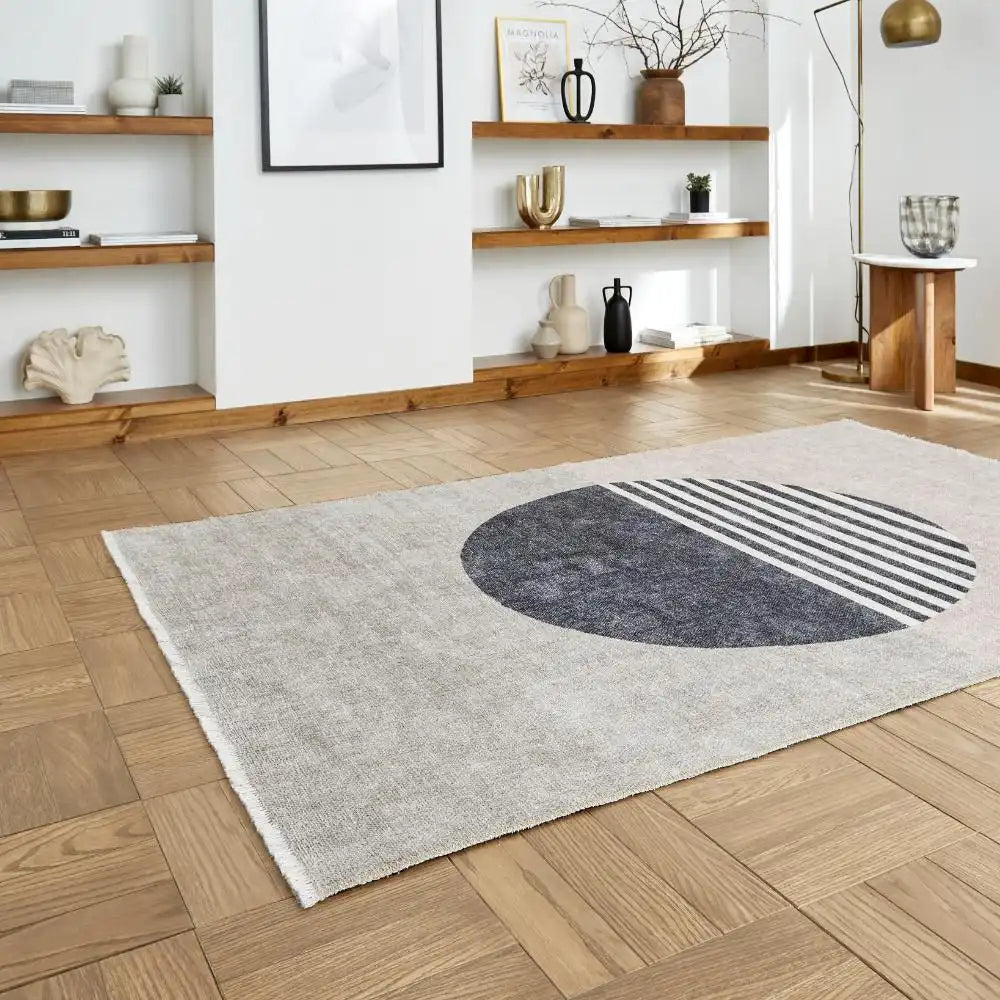 Whisper Think Washable H1067 Beige Green Rug RS