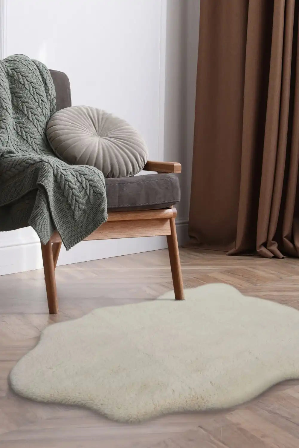 Luxury Faux Fur Melrose Ivory Rug RS