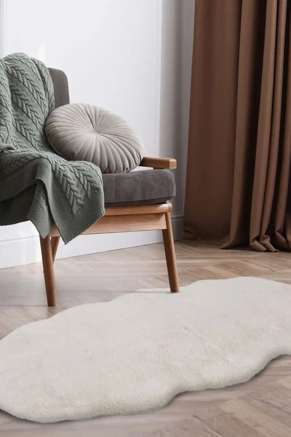 Luxury Faux Fur Melrose Ivory Rug RS