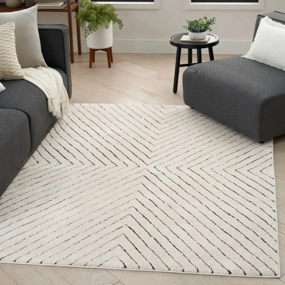 Modern Comfort MNC01 Ivory Black Rug RS