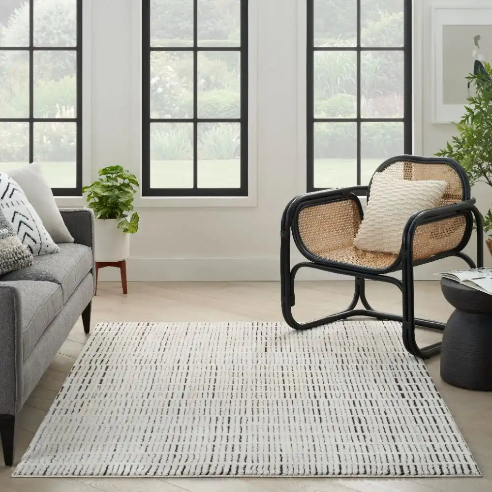 Modern Comfort MNC03 Ivory Black Rug RS