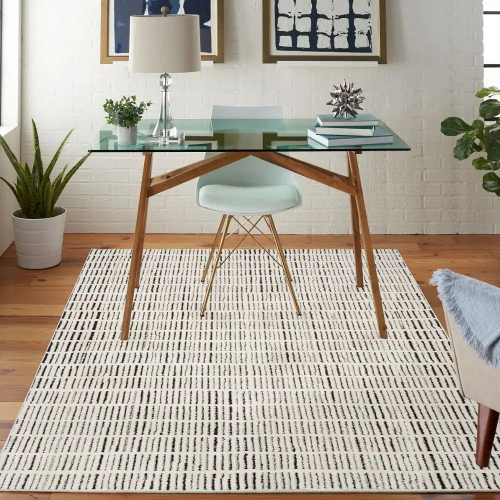 Modern Comfort MNC03 Ivory Black Rug RS