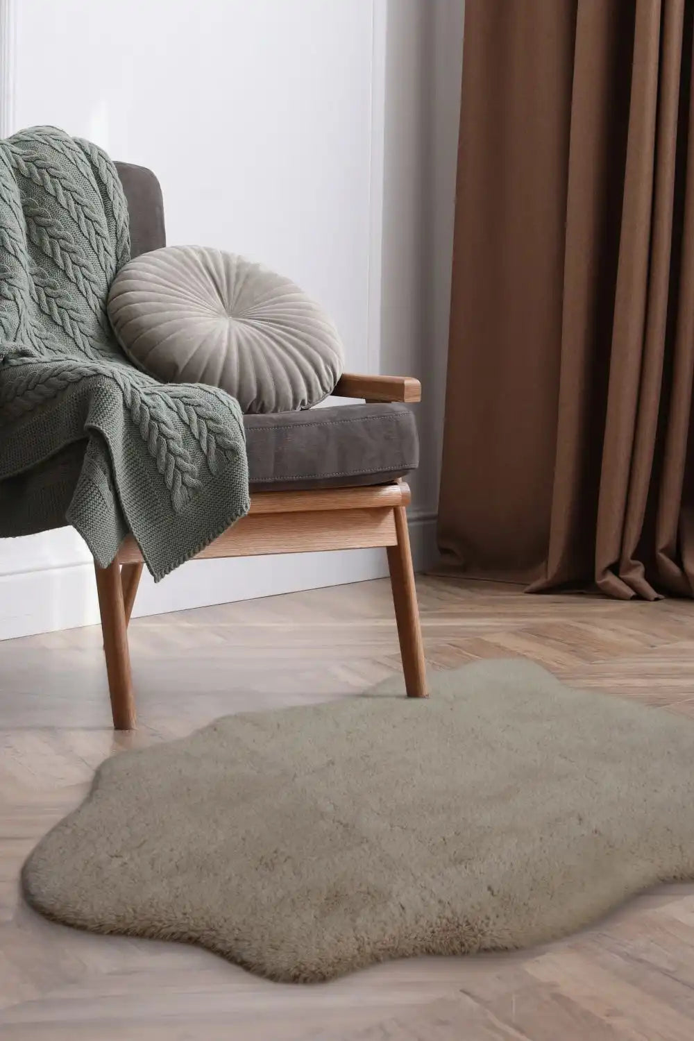Luxury Faux Fur Melrose Natural Rug RS