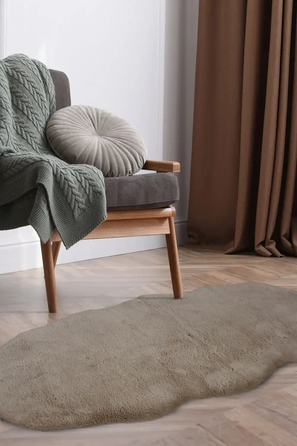 Luxury Faux Fur Melrose Natural Rug RS