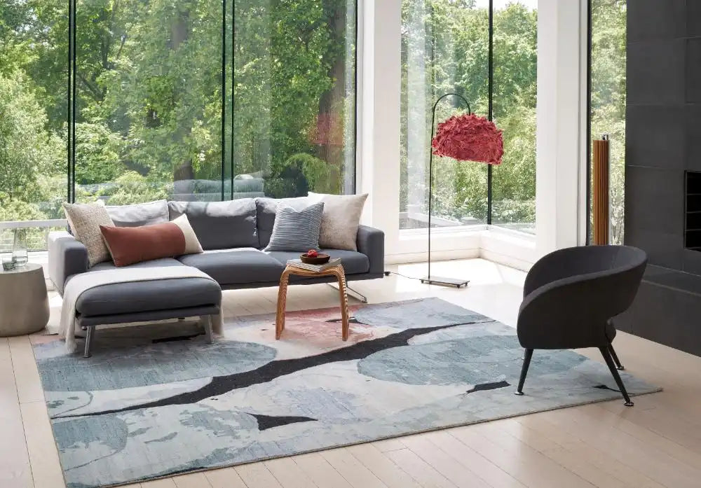 Silk Shadows SHA25 Blue Pink Rug RS