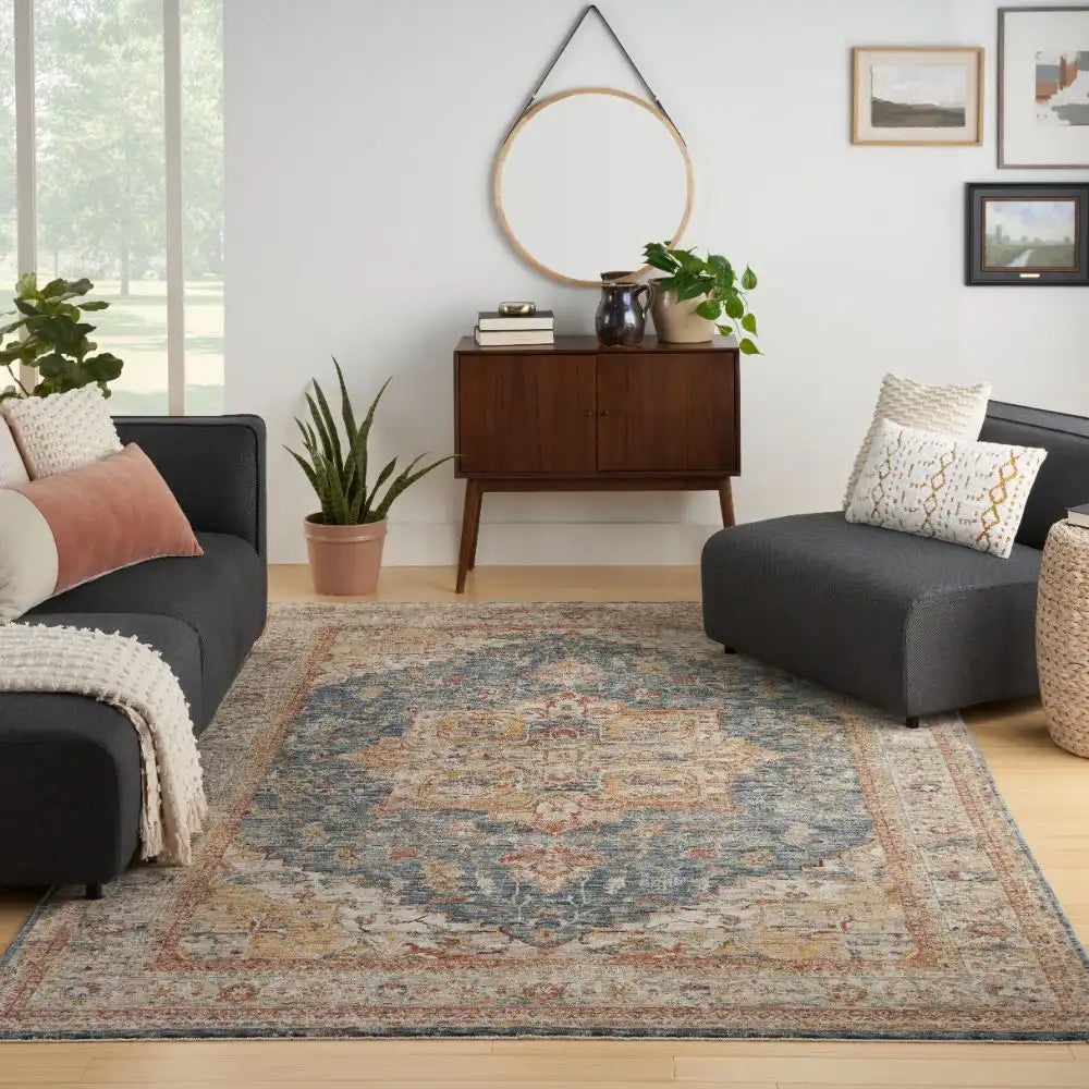 Sahar SHR06 Ivory Blue Rug RS