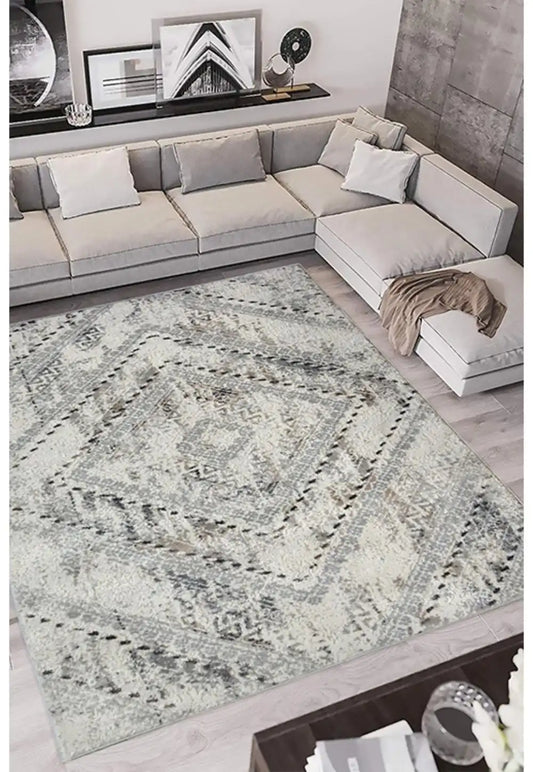 Abstract Melrose SQUARE GREY Rug RS