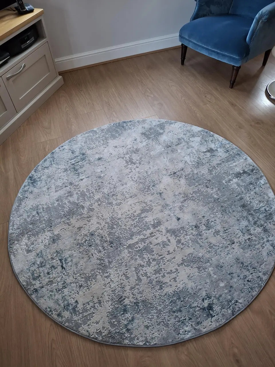 Rustic Textures RUS07 Ivory Grey Blue Rug RS