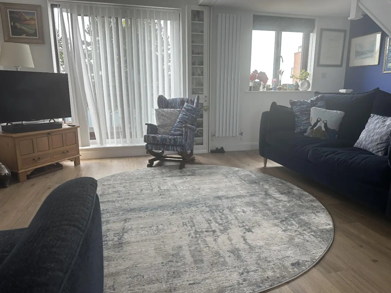 Rustic Textures RUS10 Ivory Blue Rug RS