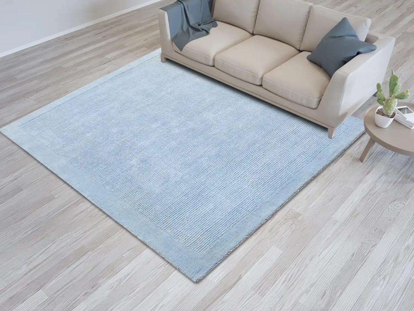 Asiatic york york duck egg Blue Living Room Wool Rug.