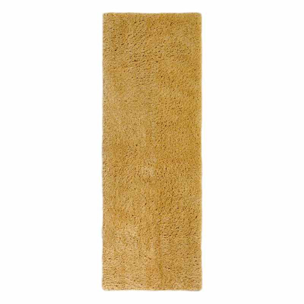 Snug Plain Shaggy Modern Runner Rugs in Ochre Yellow – The Rug Seller