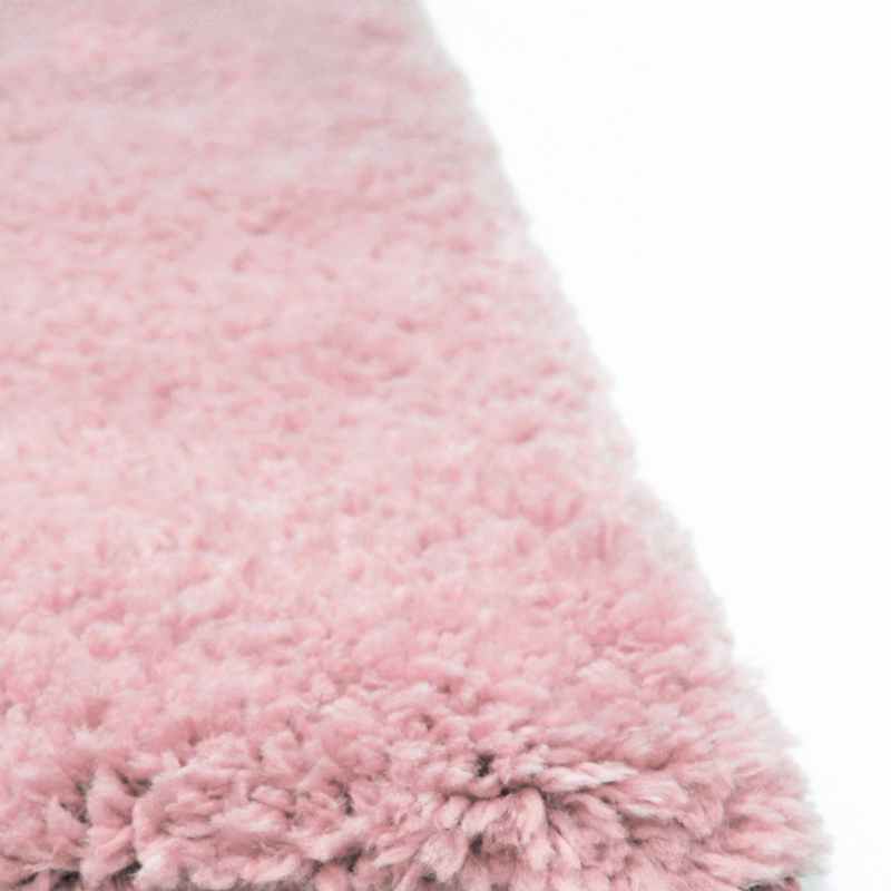 Snug Plain Shaggy Modern Runner Rugs in Pink