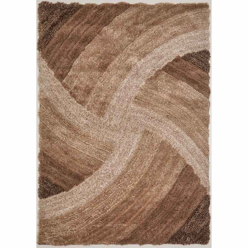 Stella 3D Shaggy Abstract Modern Rugs in Brown