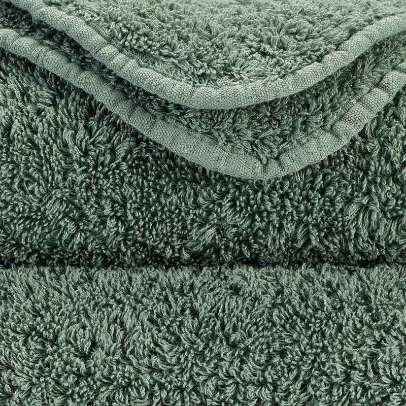 Super Pile Plain Bathroom Towels by Designer Abyss & Habidecor 280 in Evergreen