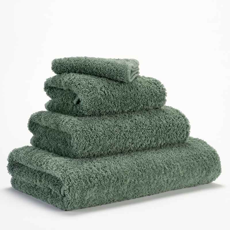 Super Pile Plain Bathroom Towels by Designer Abyss & Habidecor 280 in Evergreen