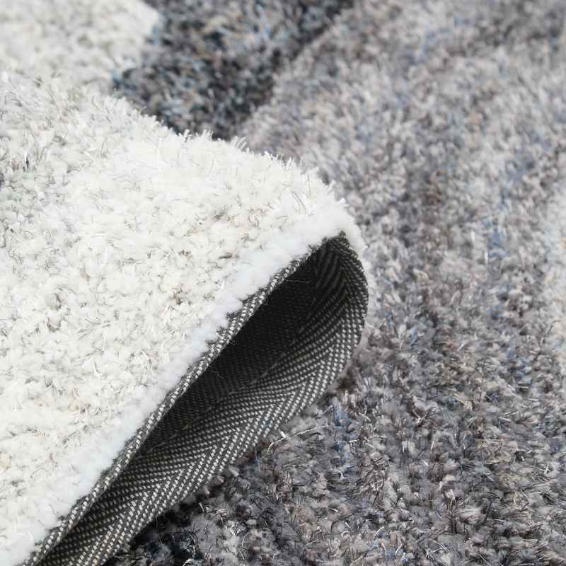 Trellis 3D Shaggy Geometric Modern Rugs in Charcoal Grey