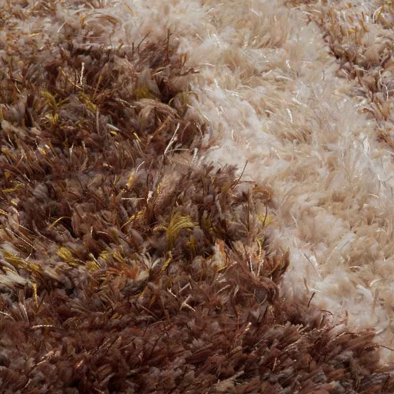 Trellis 3D Shaggy Geometric Modern Rugs in Latte Brown