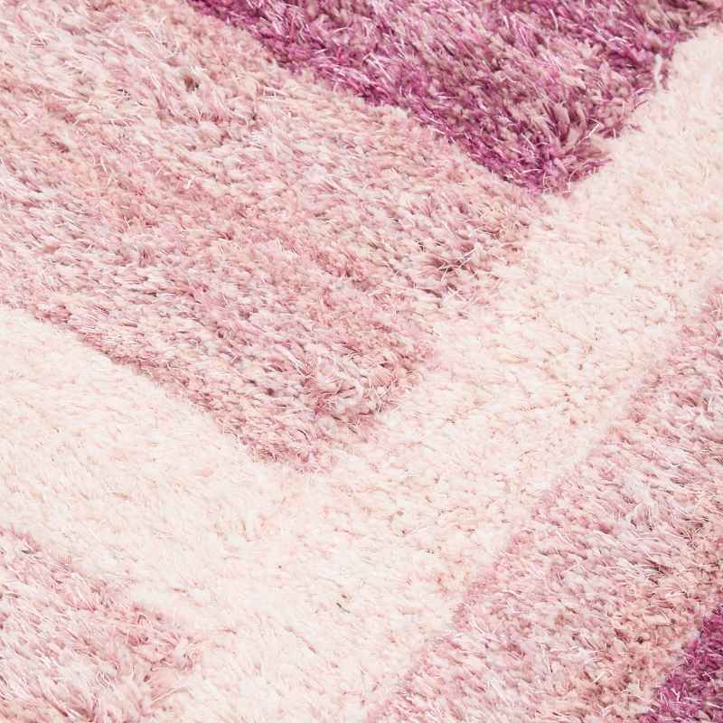 Trellis 3D Shaggy Geometric Modern Rugs in Purple
