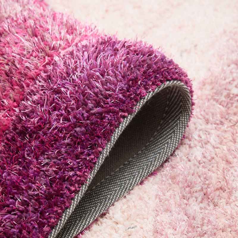 Trellis 3D Shaggy Geometric Modern Rugs in Purple