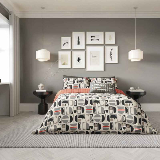 Voss Bedding by Helena Springfield x Simply Scandi in Scarlet Neutrals
