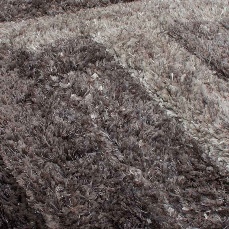 Wave 3D Shaggy Abstract Modern Rugs in Charcoal Grey