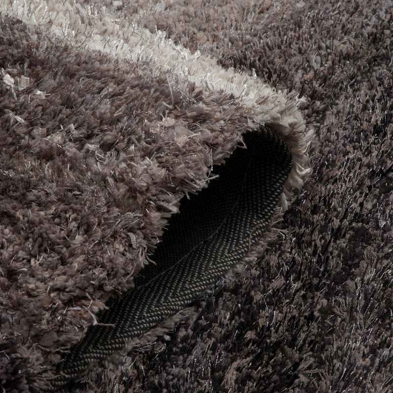 Wave 3D Shaggy Abstract Modern Rugs in Charcoal Grey