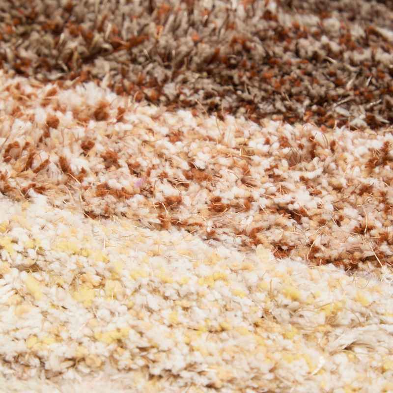 Wave 3D Shaggy Abstract Modern Rugs in Chocolate Latte Brown