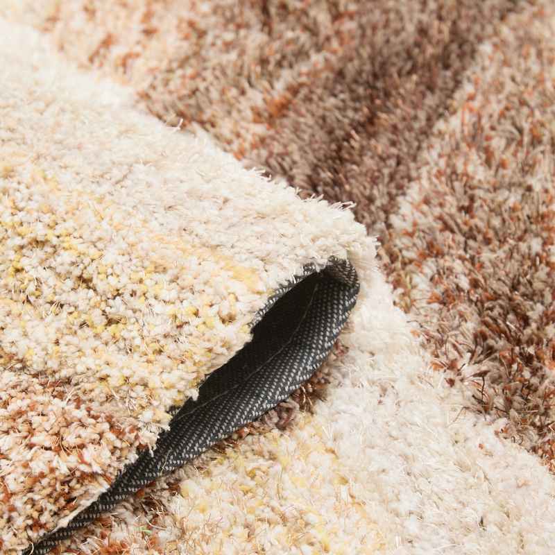 Wave 3D Shaggy Abstract Modern Rugs in Chocolate Latte Brown