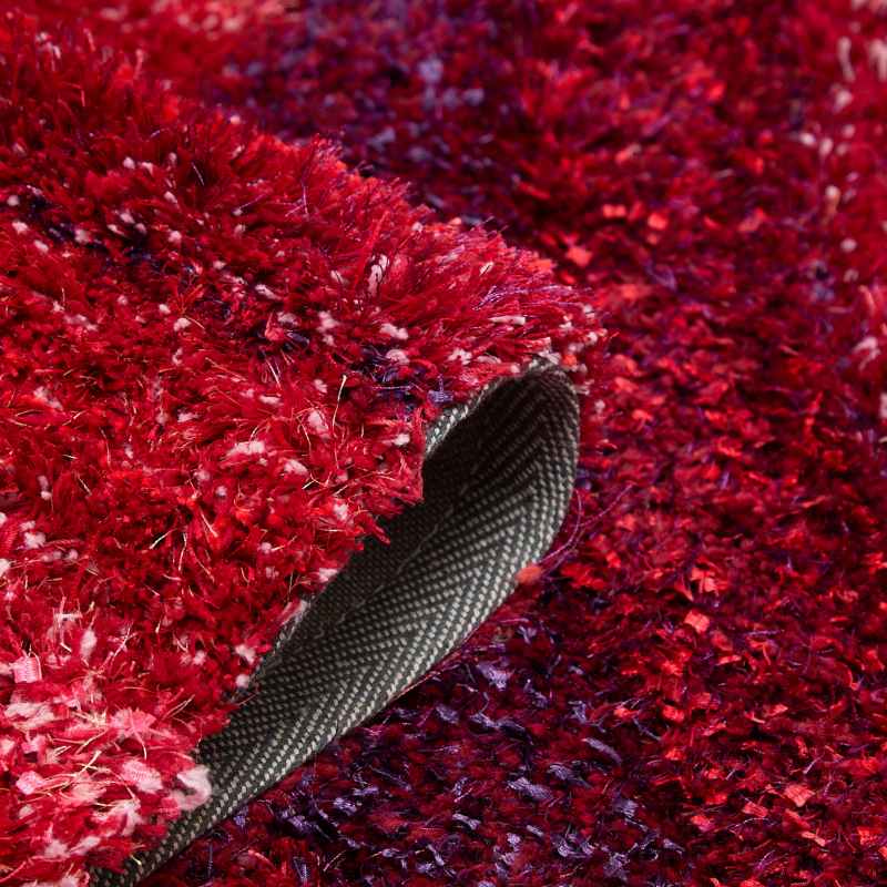 Wave 3D Shaggy Abstract Modern Rugs in Fuchsia Pink