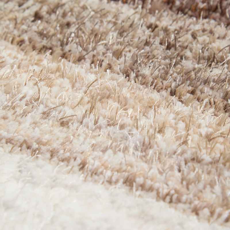 Wave 3D Shaggy Abstract Modern Rugs in Latte Brown
