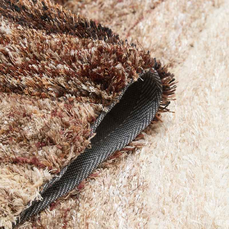 Wave 3D Shaggy Abstract Modern Rugs in Mocha Brown